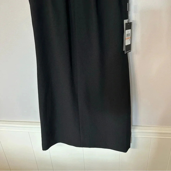 Karl Lagerfeld Sleeveless Black Mock V-Neck Zip Up Dress with Side Slit Sz 2 NWT - Picture 4 of 11